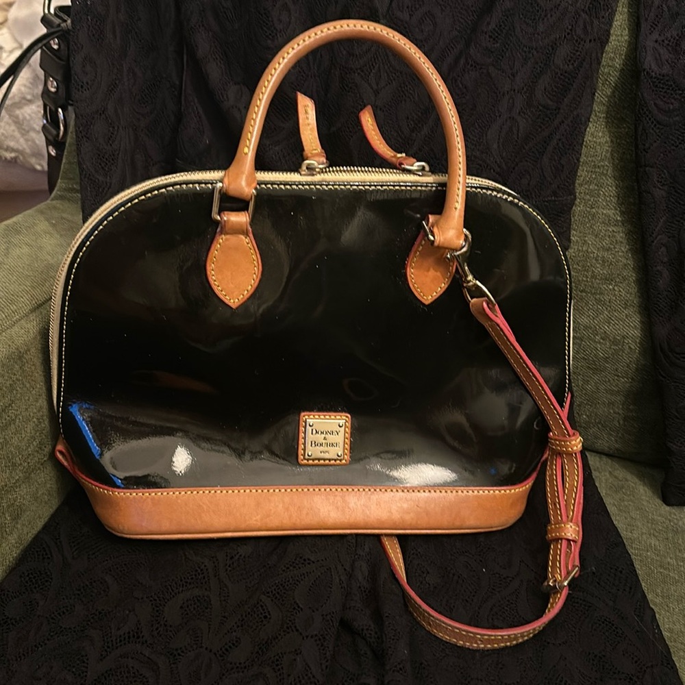 Alma shaped patent leather Dooney and Bourke Vintage handbag